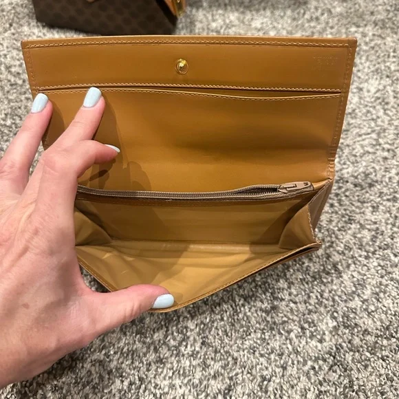 🤎🤎🤎3 piece set Celine Brown Macadam Messenger Bag with Tan Trim - Picture 4 of 7